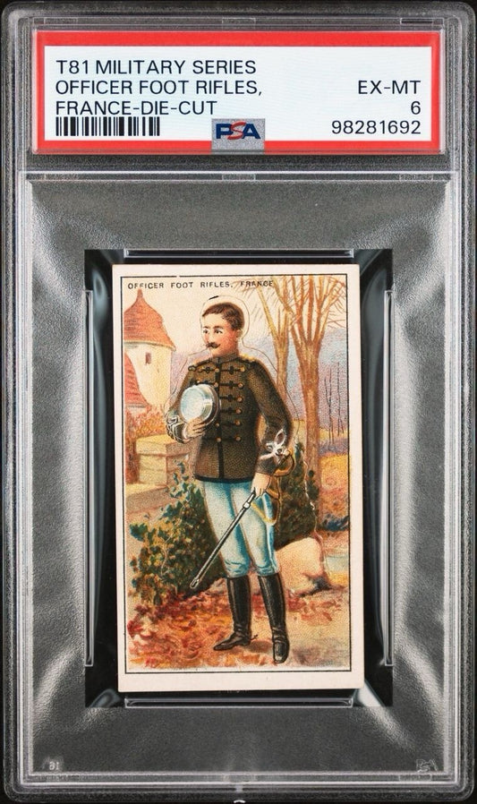 1909 T81 Recruit Military Series Officer Foot Rifles France (PSA 6 EX/MT) Diecut0
