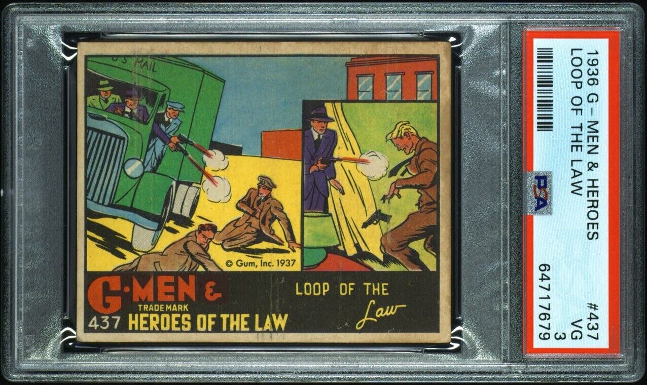 1936 Gum Inc. G-Men & Heroes #437 Loop of the Law (PSA 3 VG) High Number