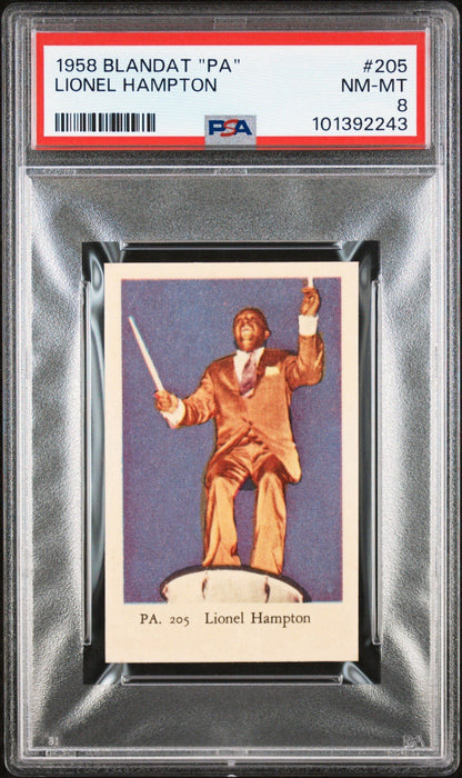 1958 Blandat Dutch Gum "PA" #205 Lionel Hampton (PSA 8 NM/MT) Pop 1 Highest0