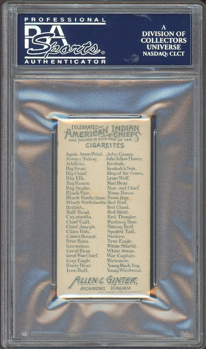 1888 N2 Allen & Ginter American Indian Chiefs WHITE SHIELD (PSA  5 EX)1