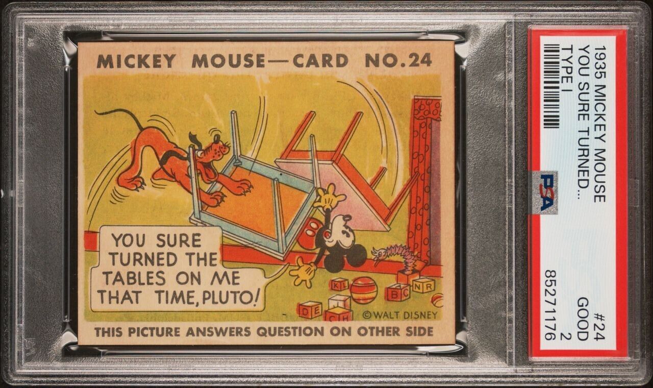 1935 R89 Mickey Mouse Gum Card #24 You Sure Turned... (PSA 2 Good) Type I