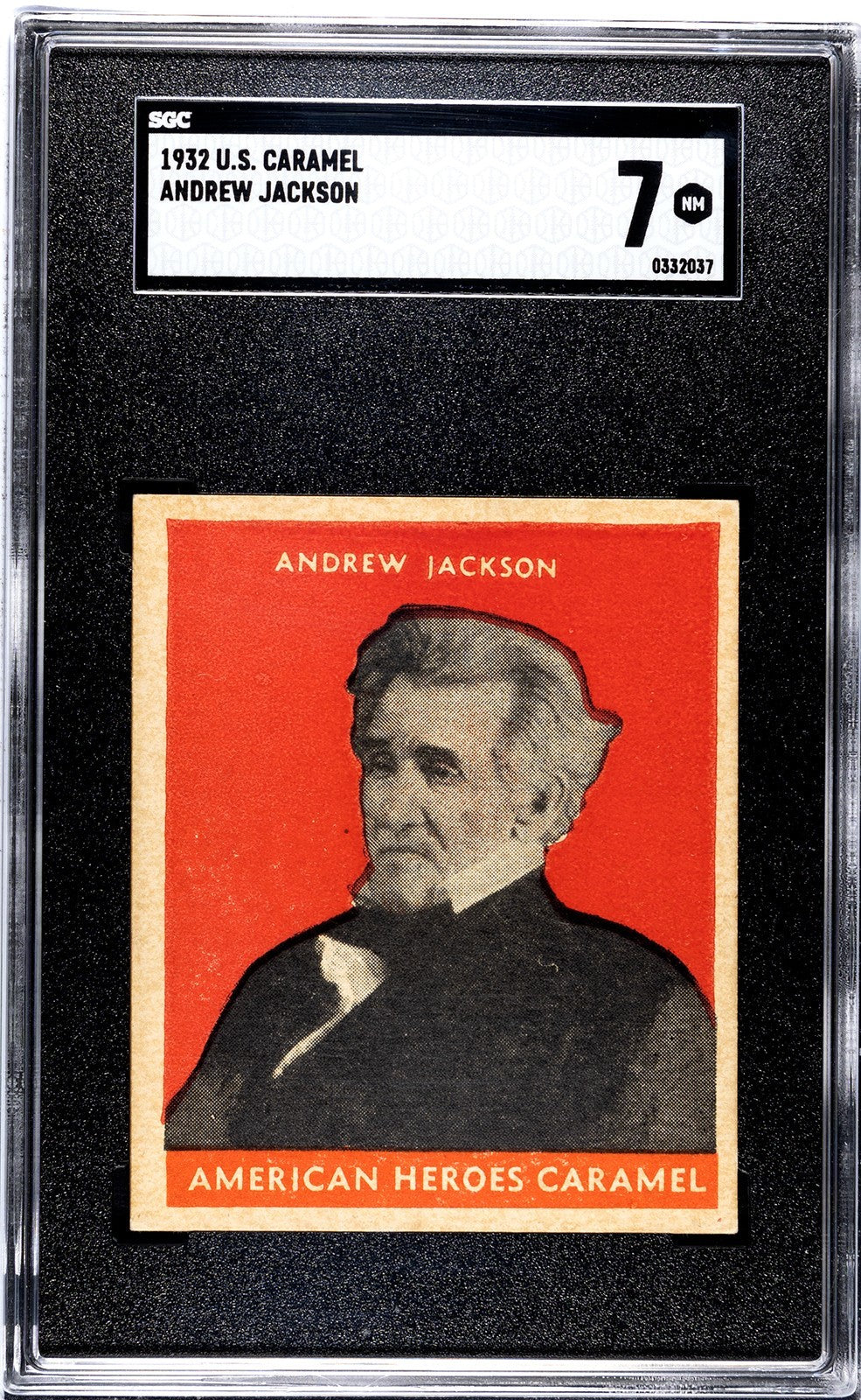 1932 U.S. Caramel Presidents Andrew Jackson RED (SGC 7 NM) High Grade Rarity!0
