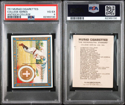 1909 T51 MURAD COLLEGE SERIES Antioch University (PSA 4 VG/EX) Baseball