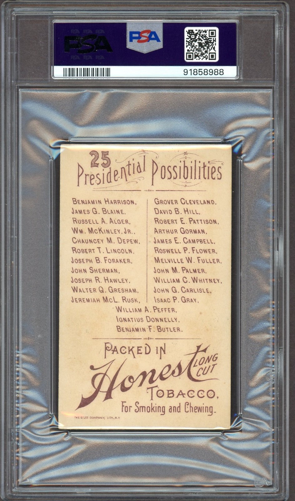1888 N124 Duke Presidential Possibilities (PSA 4 VG/EX) William McKinley1