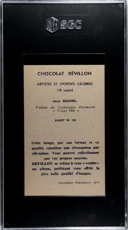 1951 CHOCOLATE REVILLON 18 Jane Russell SGC 4 VG/EX Calamity Jane "The Paleface"1