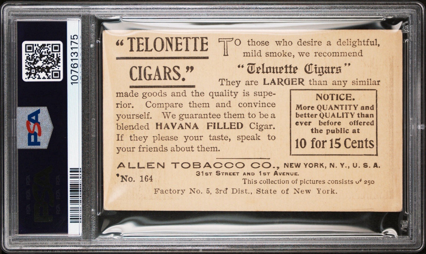 1903 T116 Allen Tobacco Telonette Cigars #164 INDEPENDENCE HALL (PSA 4 VGEX)1
