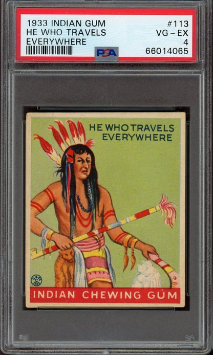 1933 Goudey Indian Gum Series of 264 #113 He Who Travels Everywhere PSA 4 VG/EX