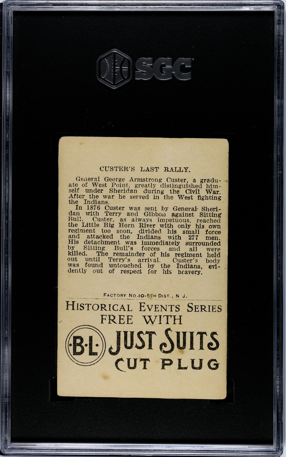 1911 Just Suits T70 Historical Events (PSA 3 VG) Custer's Last Rally1