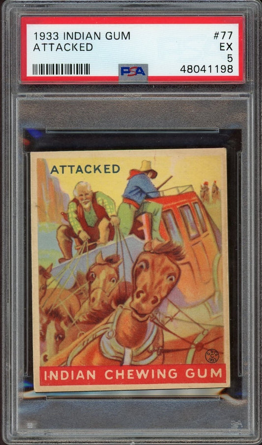 1933 Goudey Indian Gum (Series of 216) #77 Attacked (PSA 5 EX) Sharp!0