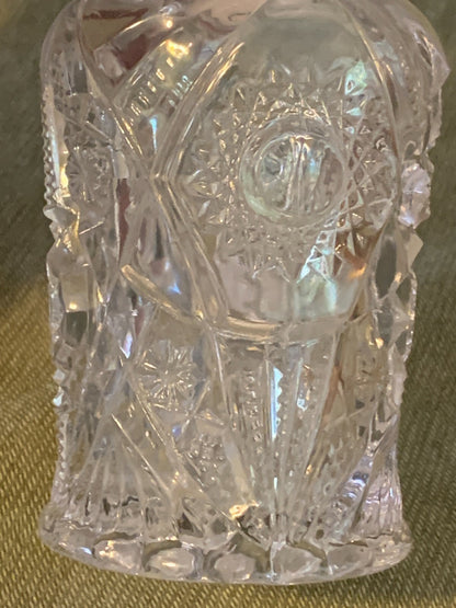 Antique EAPG Glass ca. 1915 MARTEC Cologne Bottle Faceted Stopper McKEE Bros. 4