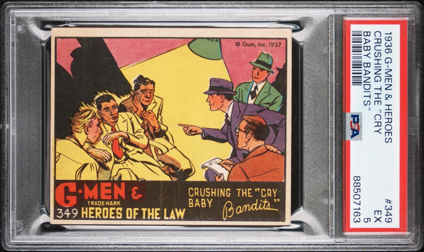 1936 G-Men & Heroes #349 Crushing The Cry Baby Bandits (PSA 5 EX) High Number0