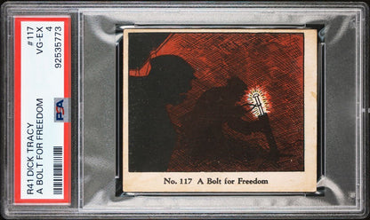 1937 Dick Tracy Caramels RARE Mid-High #117 A Bolt For Freedom (PSA 4 VG/EX)0