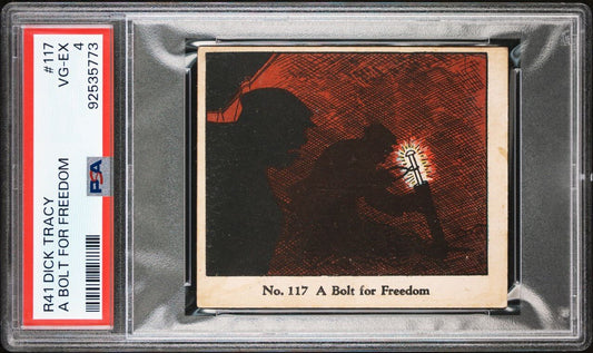 1937 Dick Tracy Caramels RARE Mid-High #117 A Bolt For Freedom (PSA 4 VG/EX)0