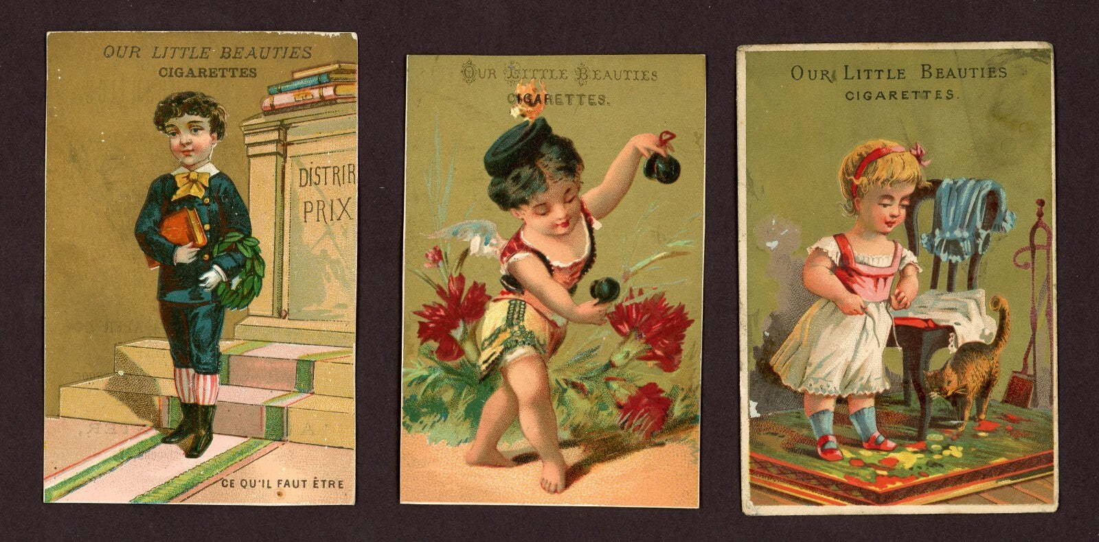 Collection of SIX Allen & Ginter Tobacco Little Beauties Cigarettes TRADE CARDS2