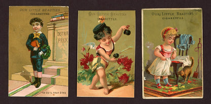 Collection of SIX Allen & Ginter Tobacco Little Beauties Cigarettes TRADE CARDS2