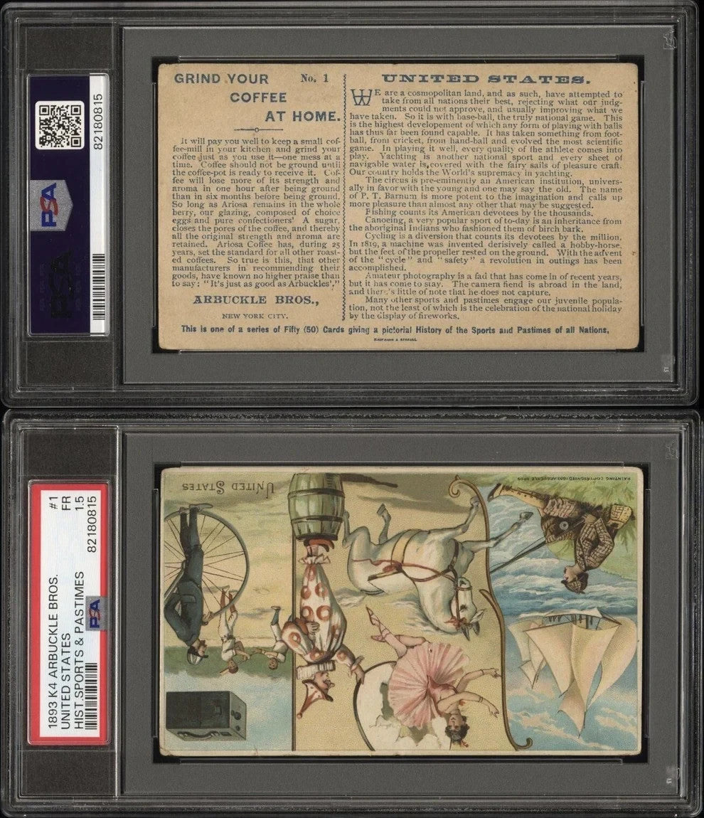 1893 Arbuckle Coffee Sports & Pastimes K4 UNITED STATES (PSA 1.5 FR) Baseball2