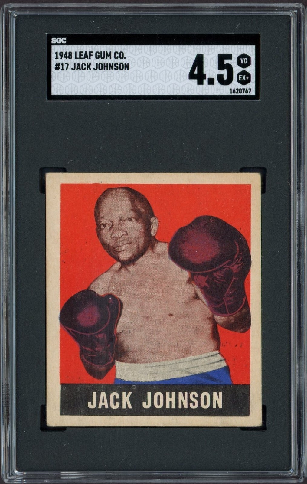1948 Leaf Knock Out Bubble Gum Boxing #17 JACK JOHNSON (SGC 4.5 VG/EX+)0