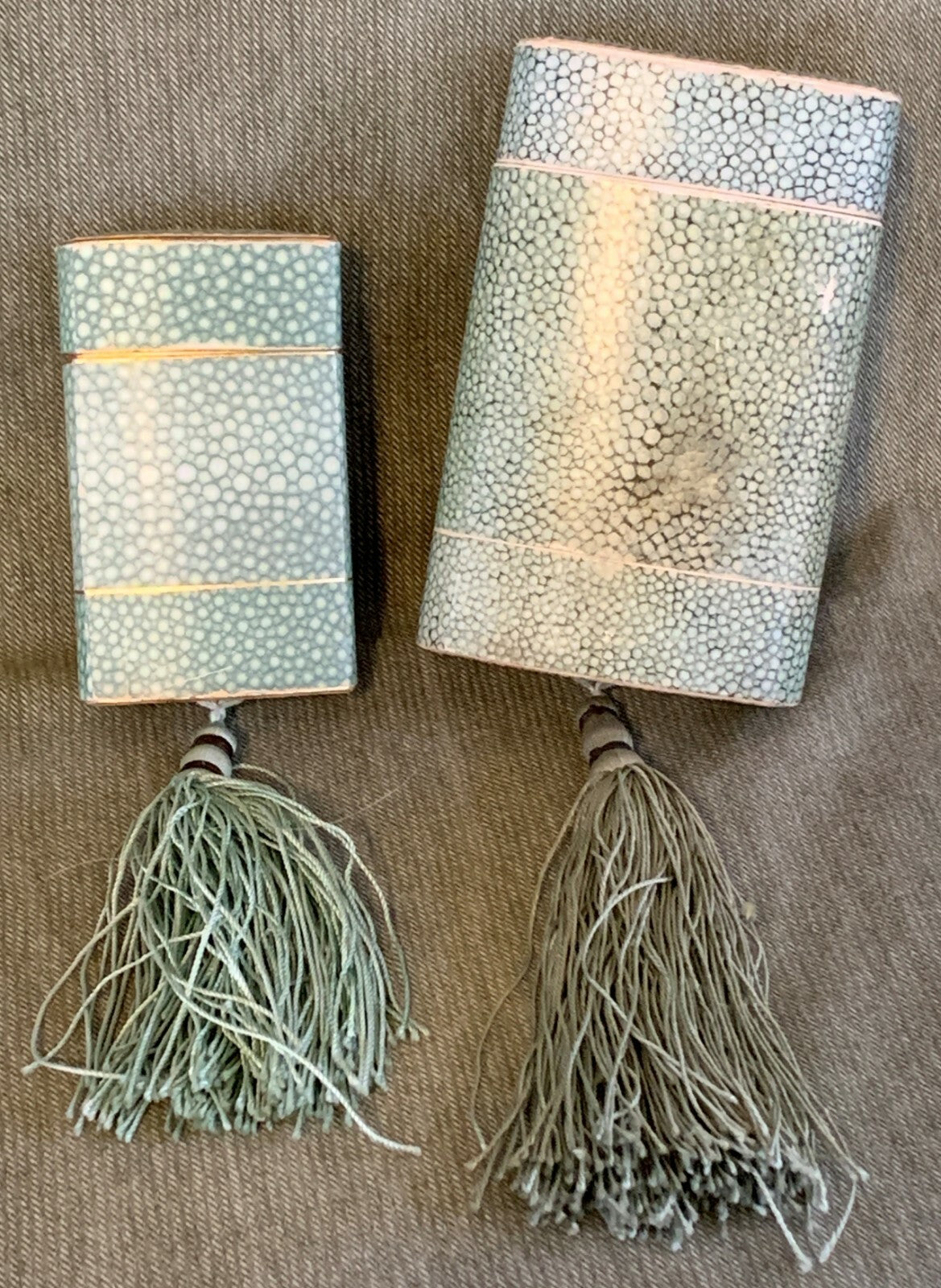 Vintage French Caron La Nuit de Noel TWO Perfume Bottles & Art Deco Tassel Boxes0