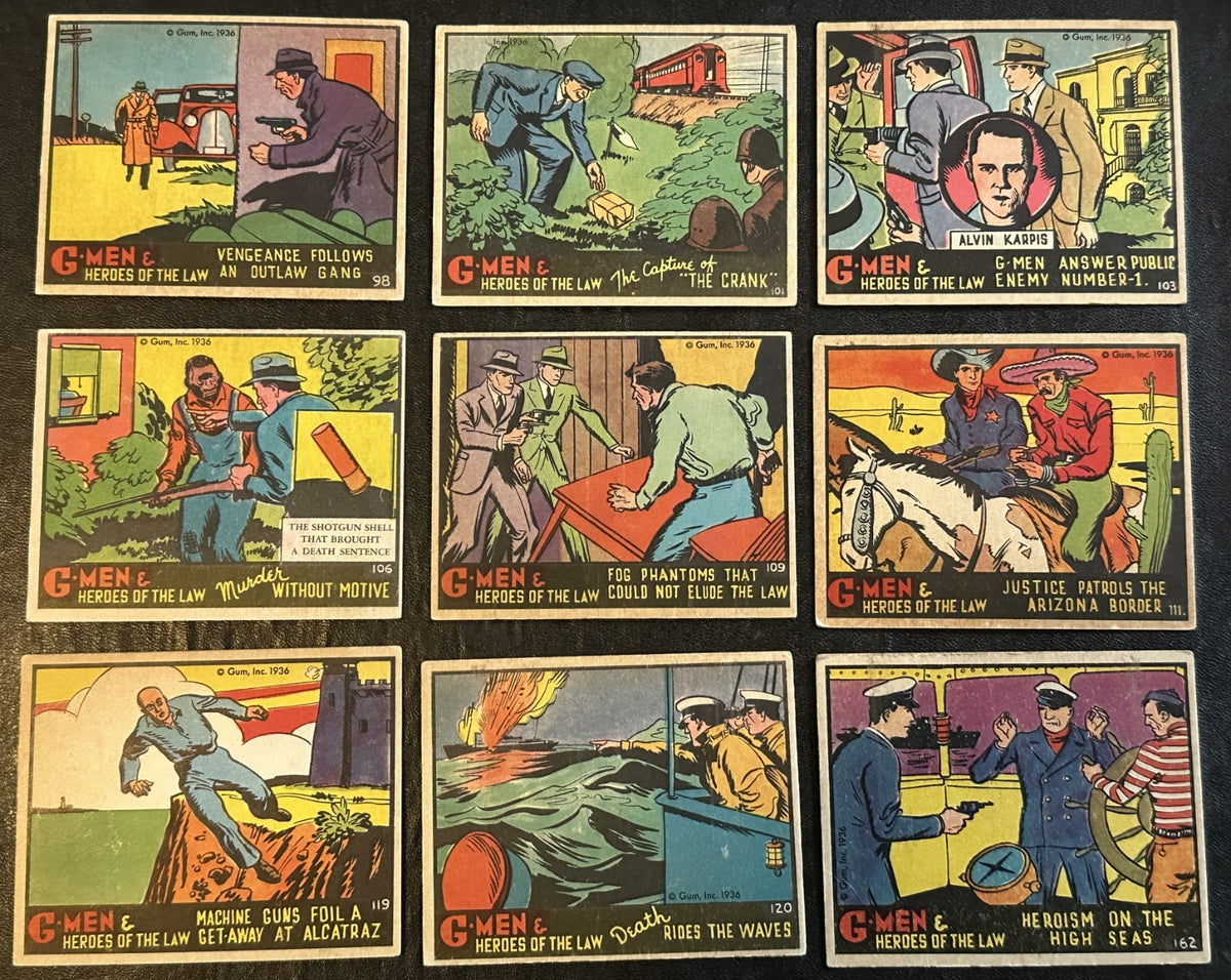 1936 G-Men & Heroes of the Law (LOT OF 18) Clean Cards2
