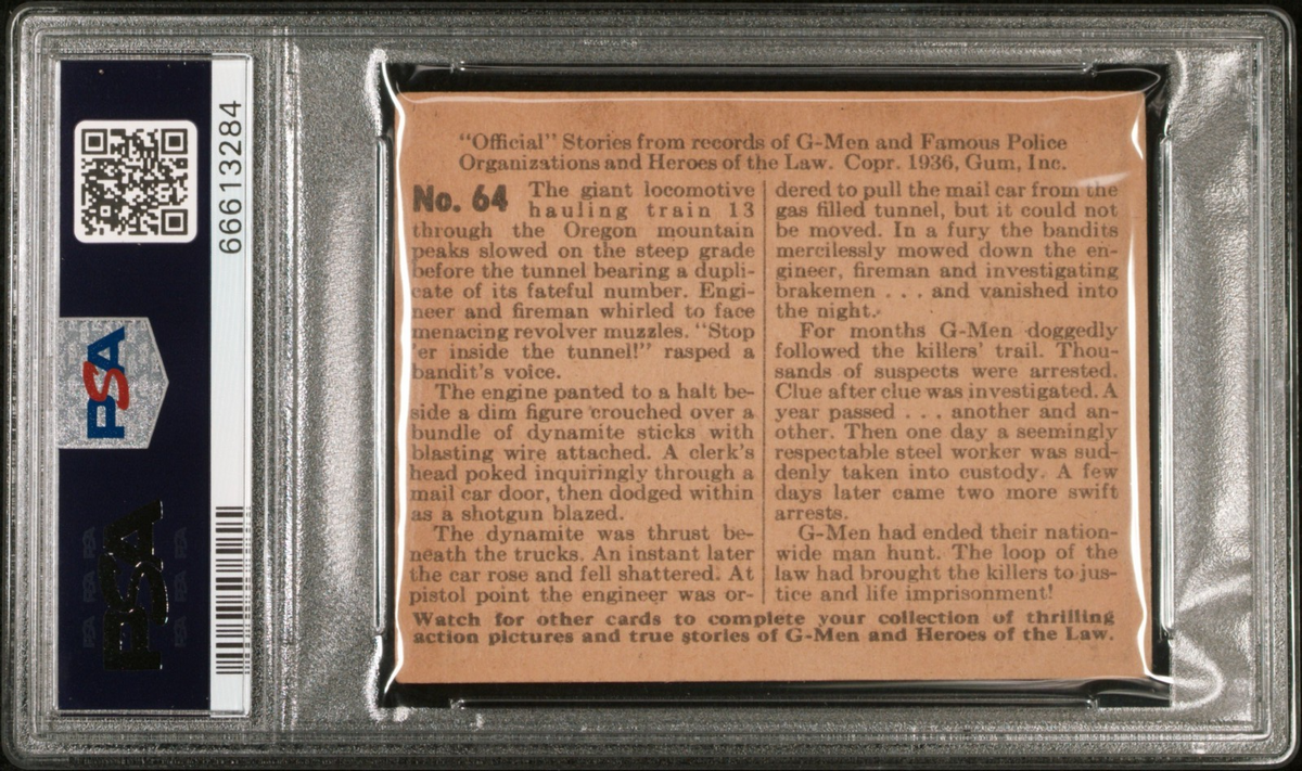 1936 G-Men & Heroes #64 The Killers In Tunnel 13 (PSA 4 VGEX) Rare Number1