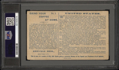 1893 Arbuckle Coffee Sports & Pastimes K4 UNITED STATES (PSA 1.5 FR) Baseball4
