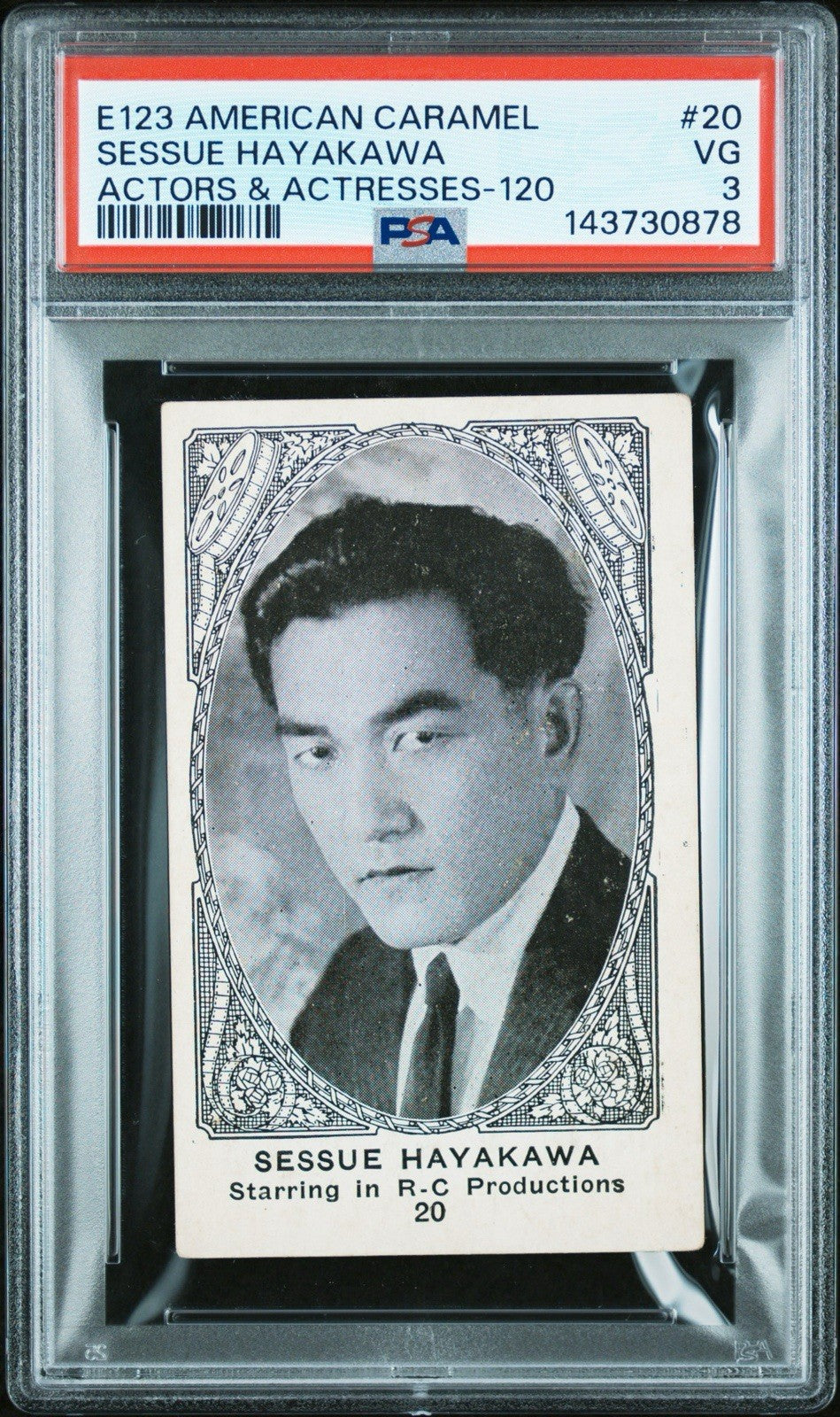 E123 American Caramel Actors & Actresses 120 back #20 (PSA 3 VG) Sessue Hayakawa0