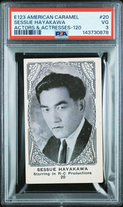 E123 American Caramel Actors & Actresses 120 back #20 (PSA 3 VG) Sessue Hayakawa0