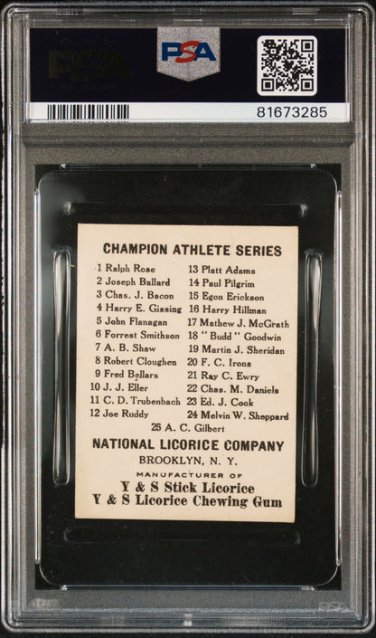 1910 National Licorice E229 Champion Athletes John Flanagan (PSA 7 NM)1