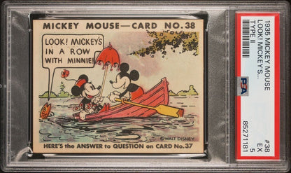 1935 Mickey Mouse Gum Card  #38 Type II "Look Mickey's..." (PSA 5 EX)