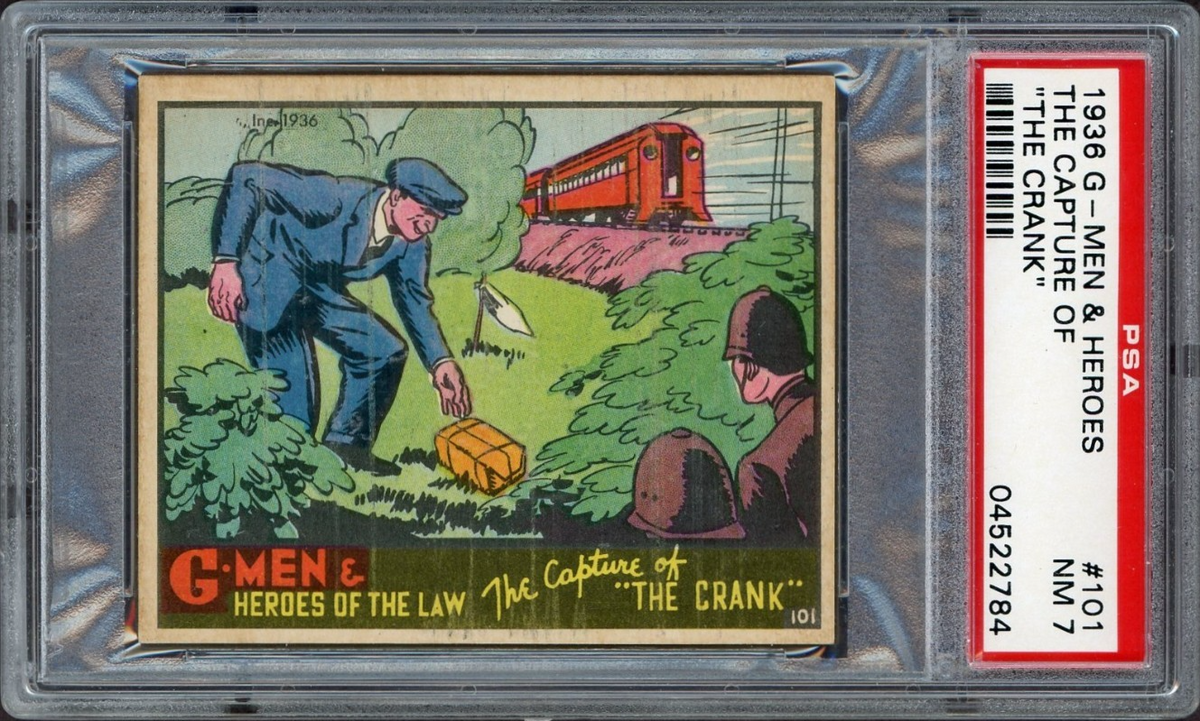 1936 Gum G-Men & Heroes of the Law #101 The Capture of "The Crank" (PSA 7 NM)0