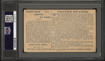 1893 Arbuckle Coffee Sports & Pastimes K4 UNITED STATES (PSA 1.5 FR) Baseball1