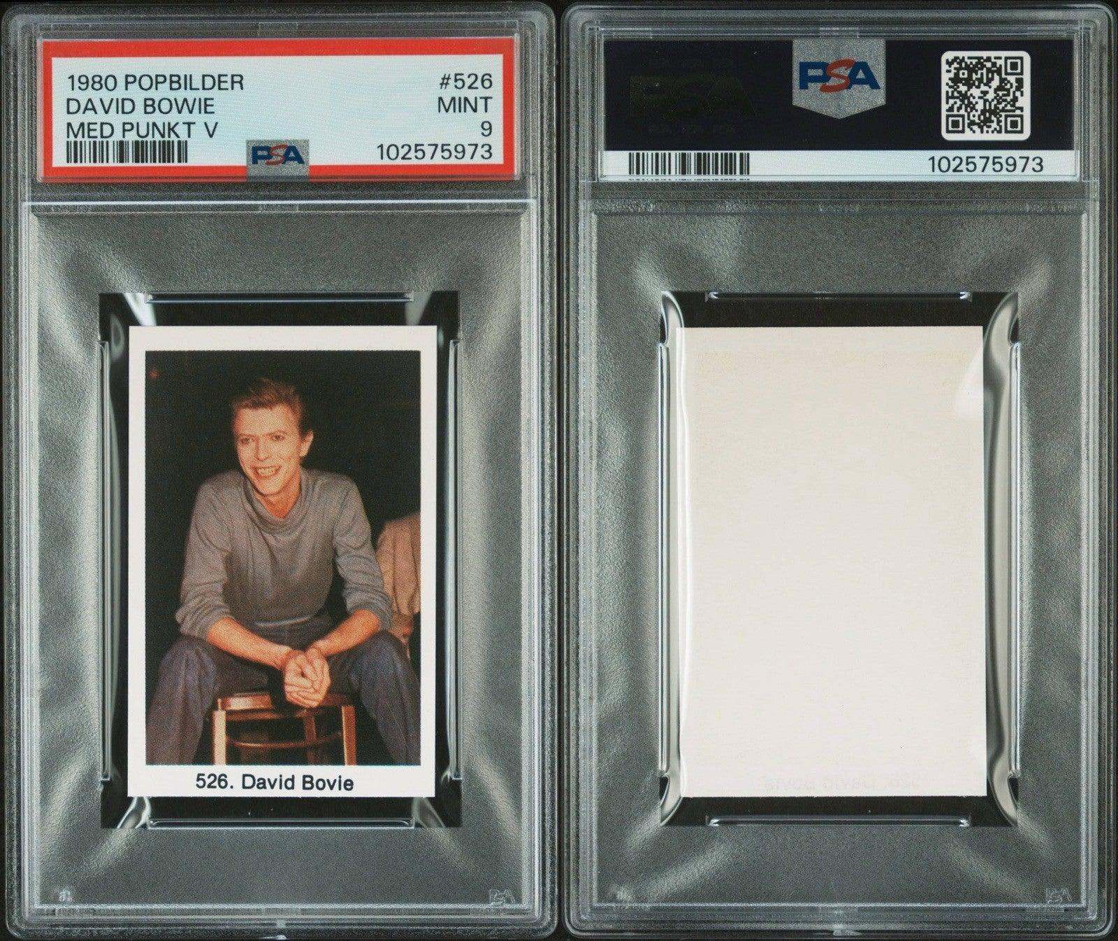 1980 Popbilder  Med Punkt V #526 HIGHEST GRADED  (PSA 9 MINT) David Bowie2