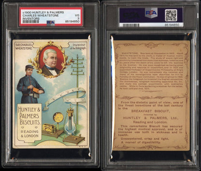 1900 HUNTLEY & PALMERS Inventors CHARLES WHEATSTONE (PSA 3 VG) Only 1 Graded3