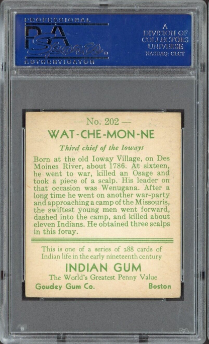 1933 Goudey Indian Gum (Series of 48) #202 Wat Che Mon Ne (PSA 5 EX)1