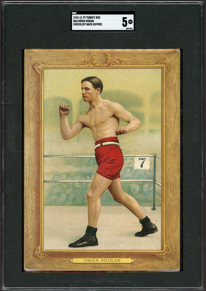 1910 T9 Turkey Red #60 Owen Moran (SGC  5 EX) Chklst Back SHARP0