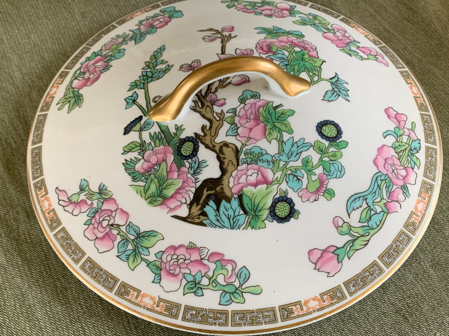 SYRACUSE O.P.CO. CHINA Covered Tureen w. Lid INDIAN TREE Pattern4