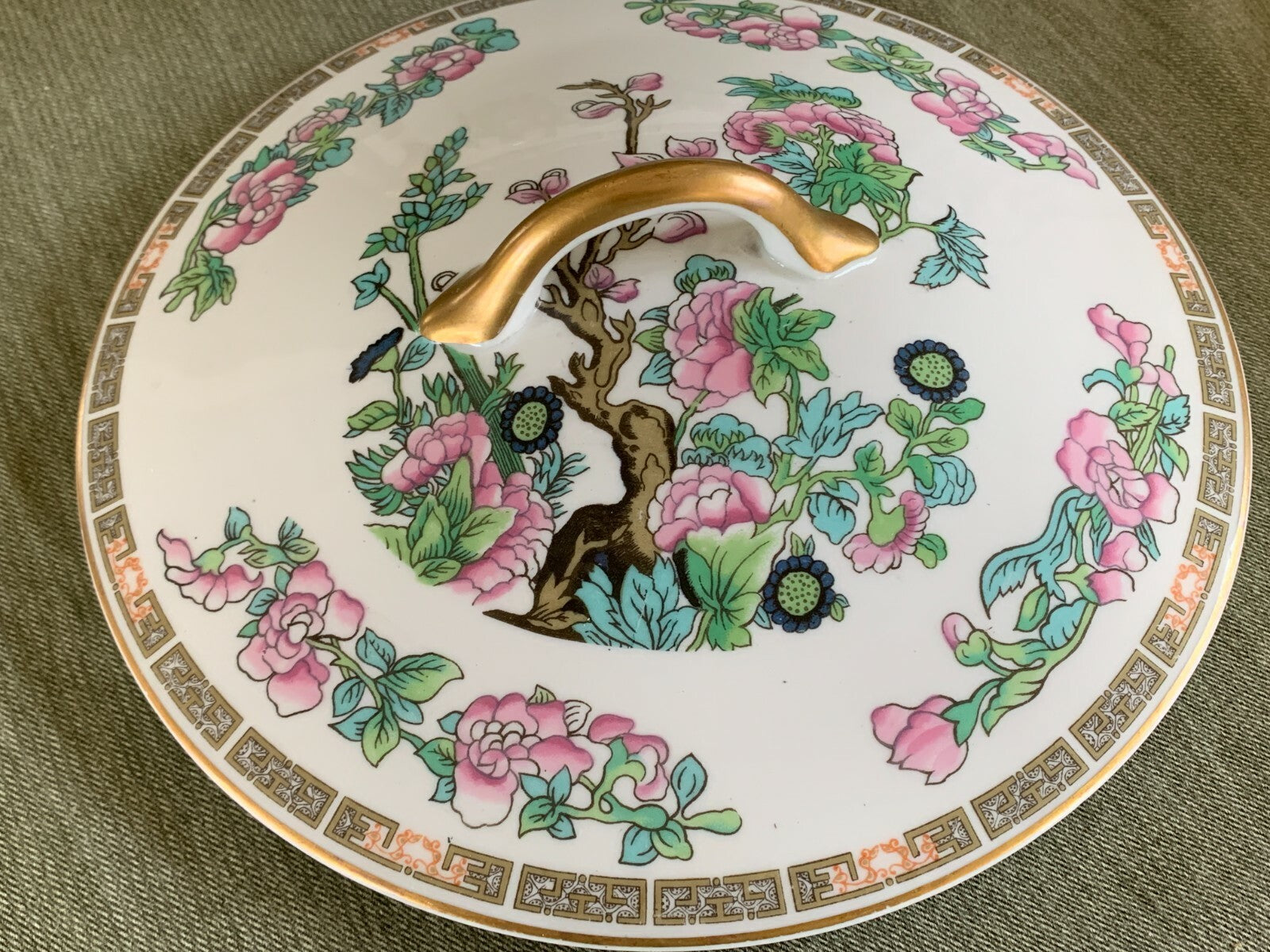 SYRACUSE O.P.CO. CHINA Covered Tureen w. Lid INDIAN TREE Pattern4