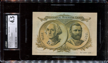 1876 Clay, Cossack & Co Trade Card Washington & Grant (CGC 4.5) U.S. Centennial0