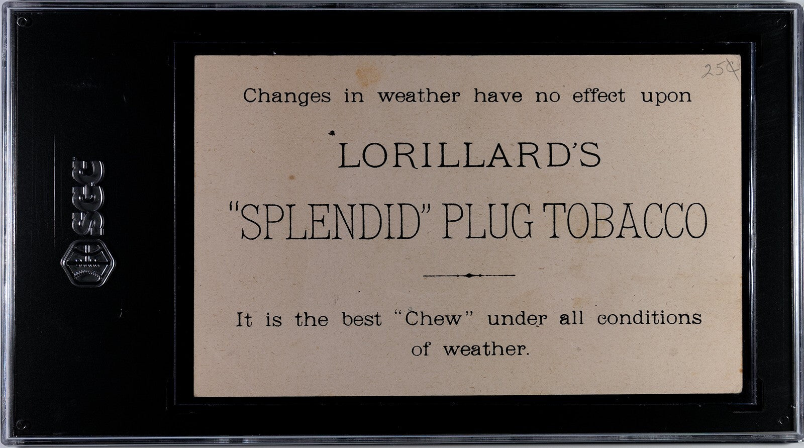 Lorillard's "Splendid" Cut Plug Tobacco US Storm Weather Signals Card (SGC 2 GD)1