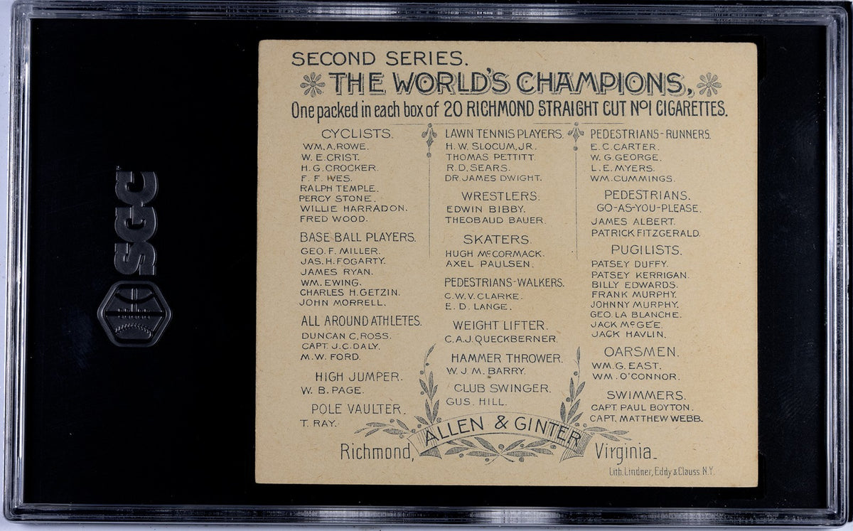 Set of (8) 1888 N43 Allen & Ginter World Champions CYCLISTS (SGC GRADED) 4.6256