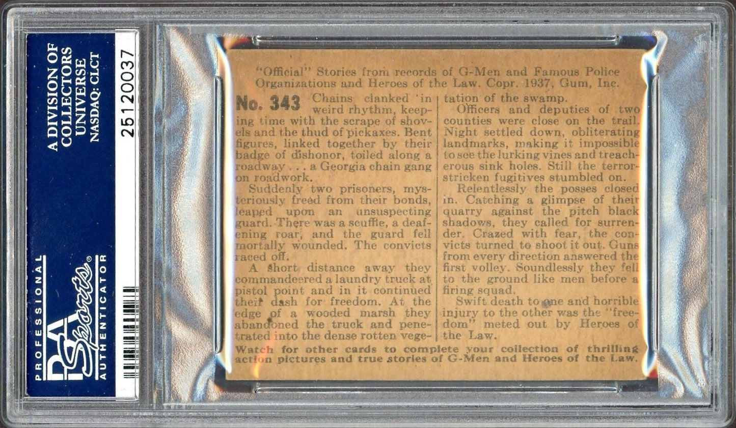 1936 GMen & Heroes #343 Swampland Vengeance (PSA 4 VG/EX) High Number1