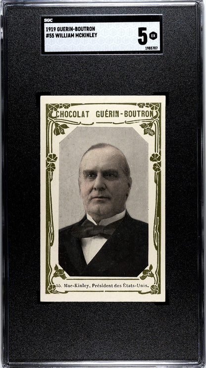 1919 Guerin Boutron Chocolates #55 US President WILLIAM McKINLEY Card (SGC 5 EX)0