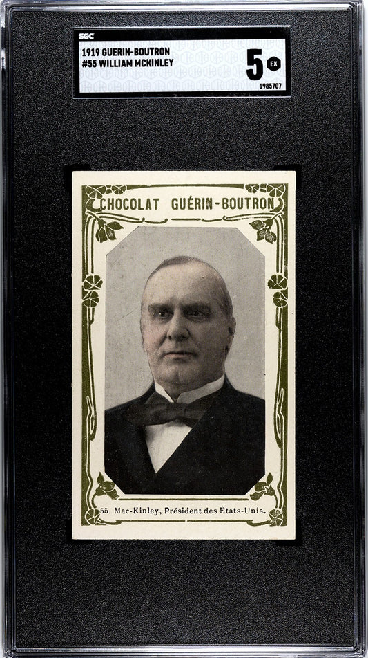 1919 Guerin Boutron Chocolates #55 US President WILLIAM McKINLEY Card (SGC 5 EX)0
