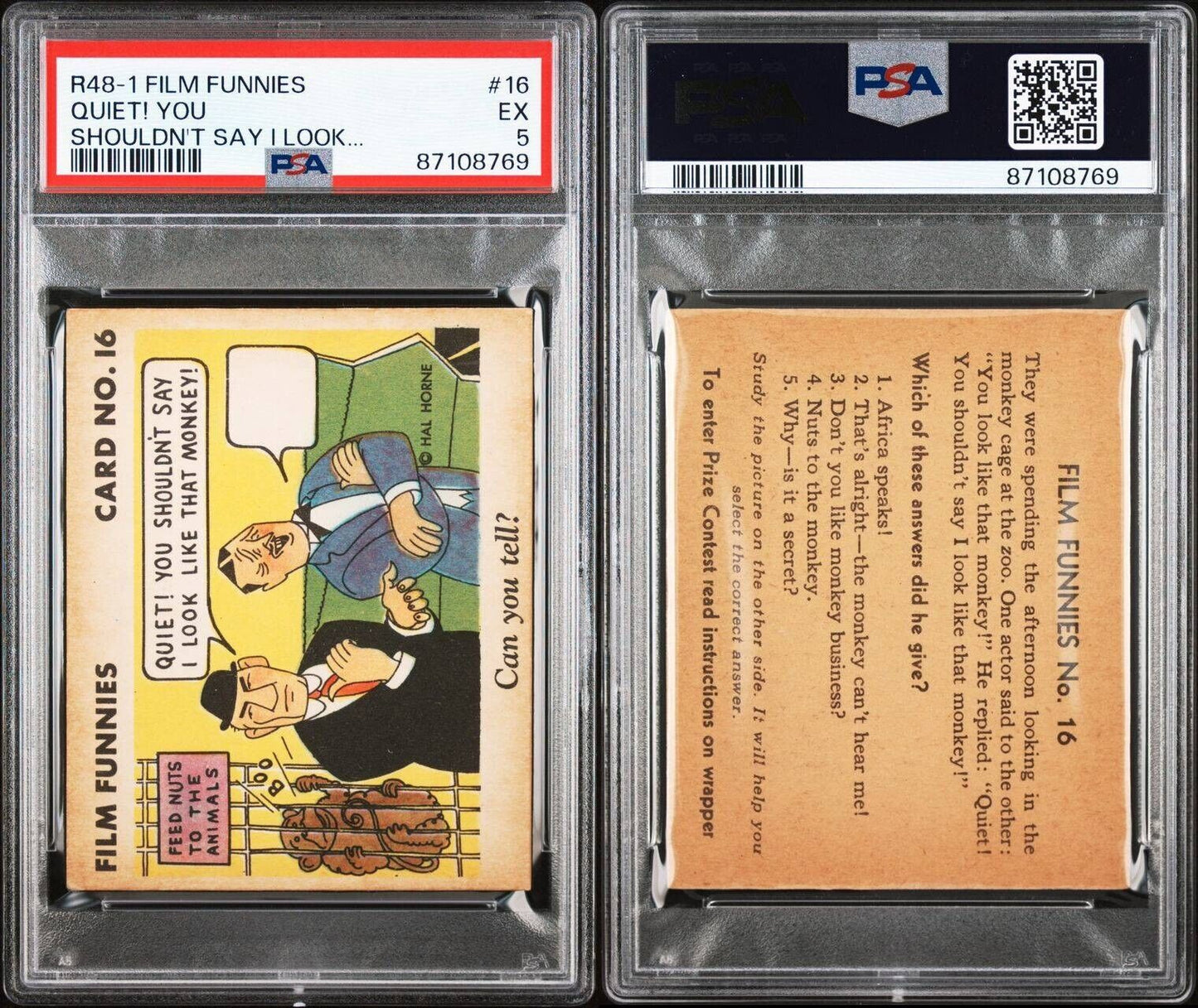 R48-1 Gum Inc. 1935 "Film Funnies" #16 (PSA 5 EX) Edmund Lowe