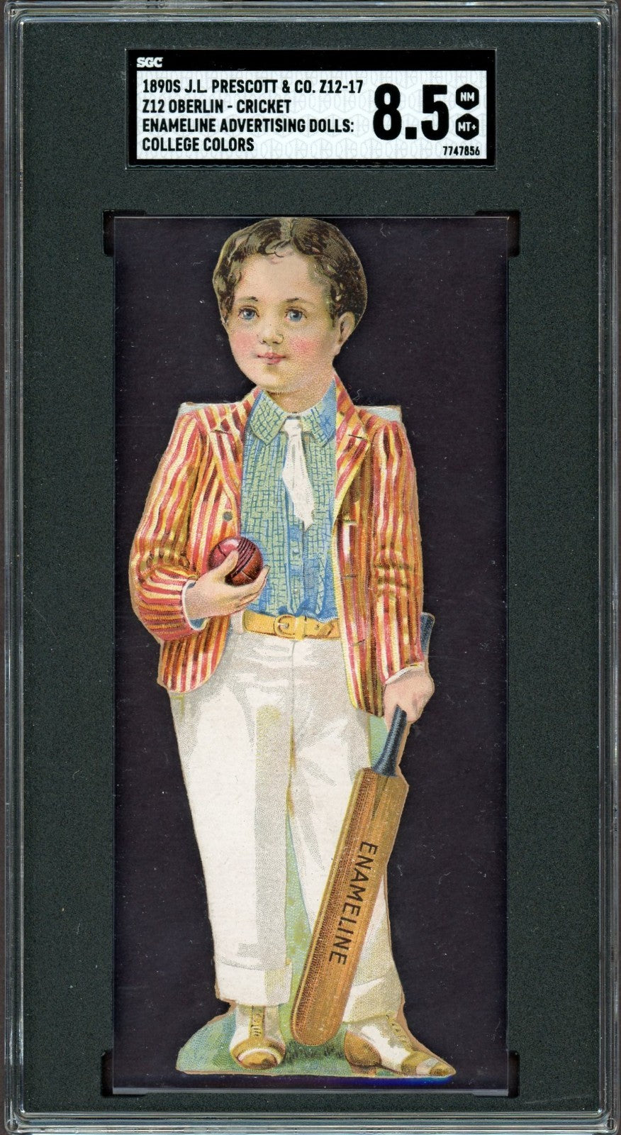 1899 Z12 J.L. Prescott & Co Enameline COLLEGE COLORS Oberlin SGC 8.5 NMM Cricket0