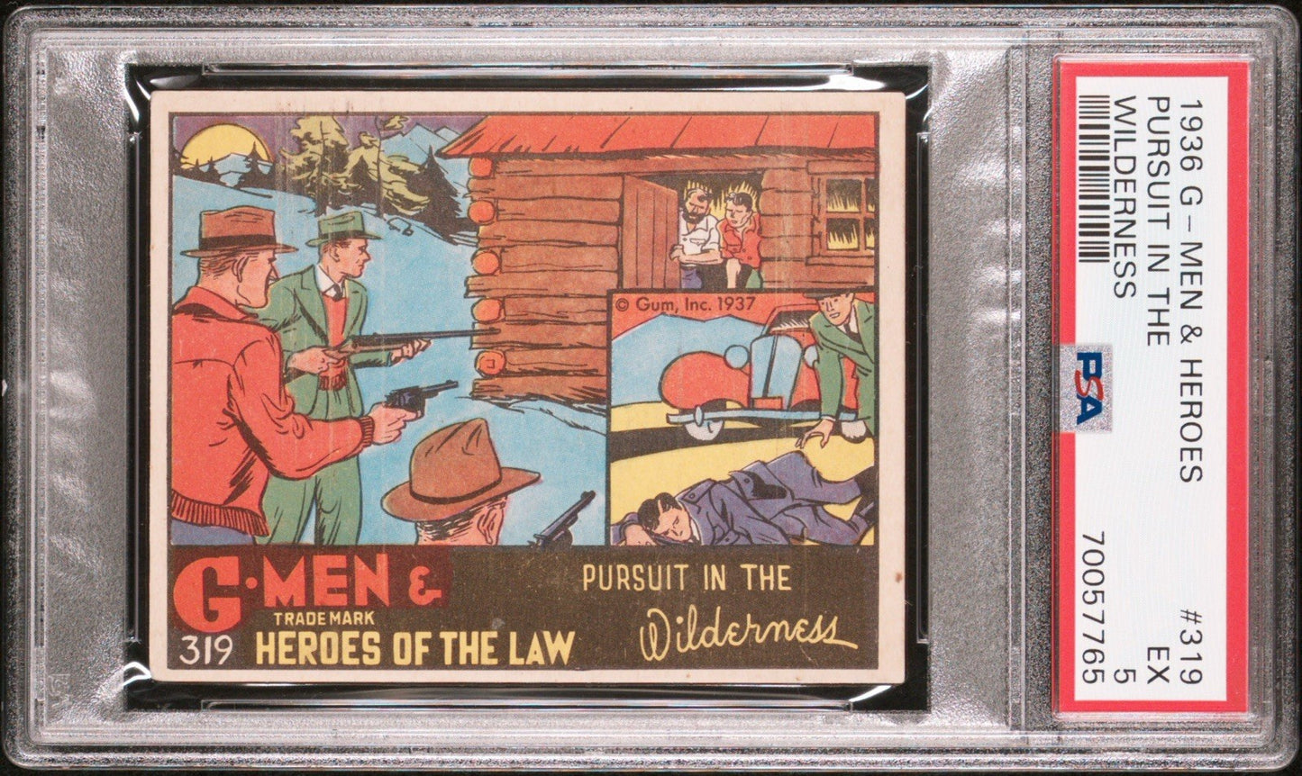 1936 Gum G Men & Heroes of the Law #319 Pursuit in the Wilderness (PSA 5 EX)0
