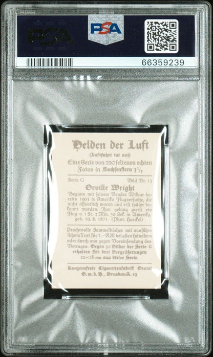 1933 Orami "Heroes of the Air" SERIE G Orville Wright #13 (PSA 8 NM/MT)1