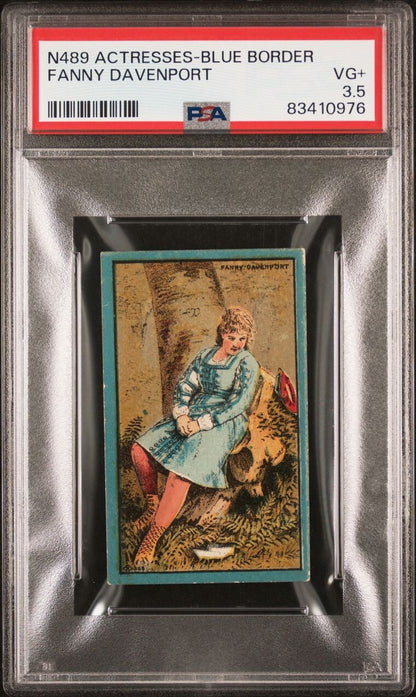 N489 Actresses Blue Border Fanny Davenport PSA 3.5 VG+ Profit and Loss Cheroots0