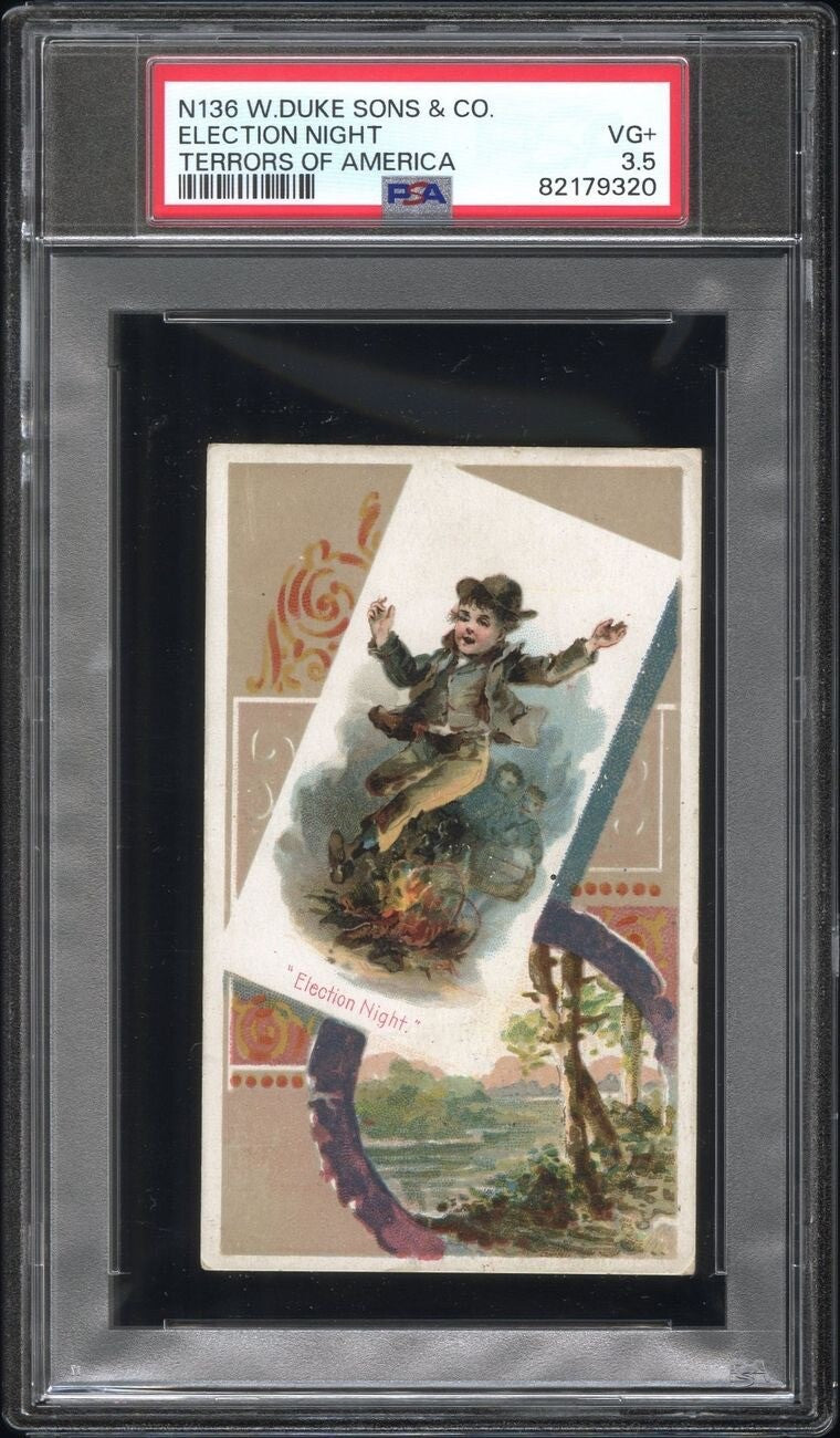 1888 LARGE N136 Honest Long Cut Terrors of America TWO Card LOT (PSA 3+ VG)2