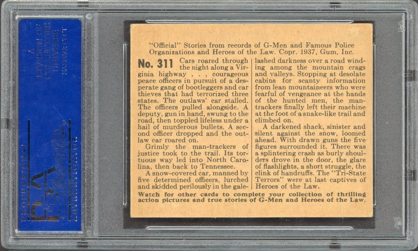 1936 G Men & Heroes #311 The "Tri State Troopers" (PSA 5 EX) High Number1
